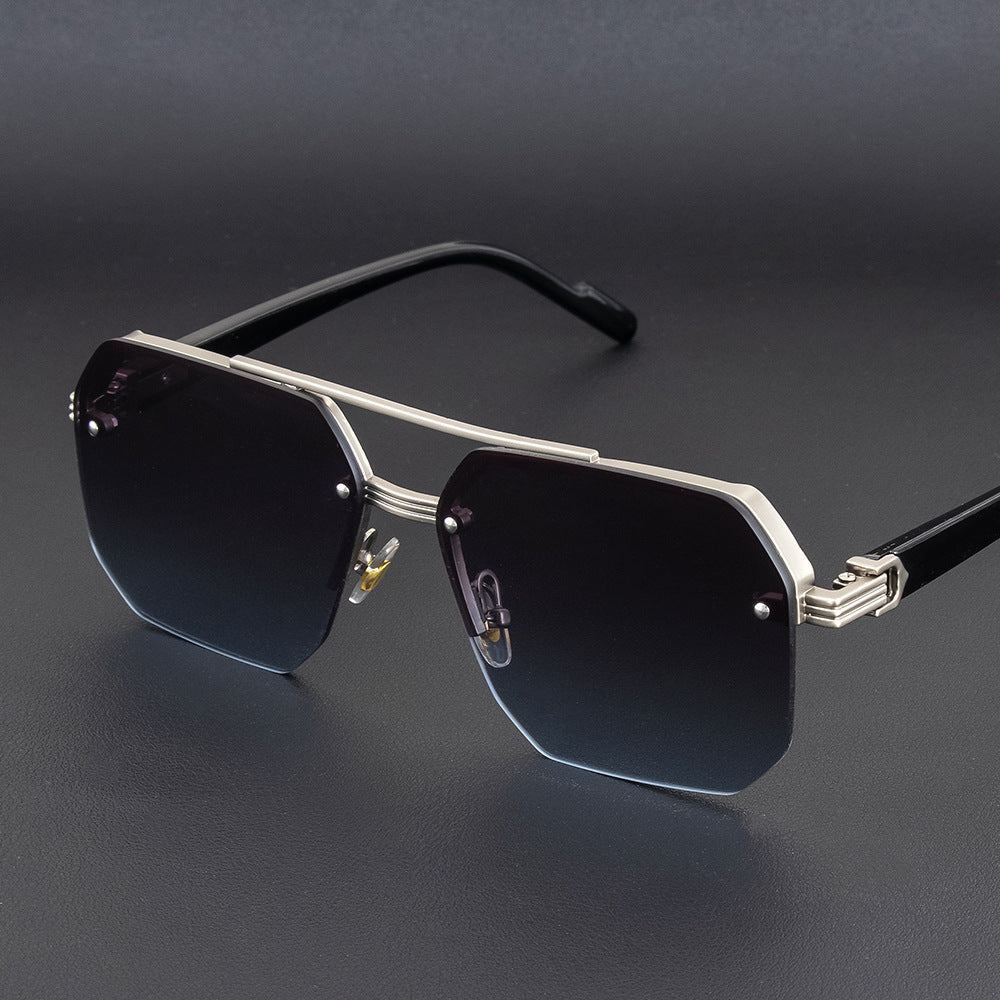 Half Frame Square Sunglasses for Men