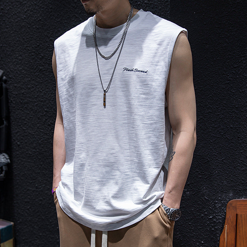 Bamboo Cotton Sleeveless Vest Men Summer Loose Fit