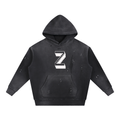 Vintage Washed Frayed Fleece Hoodie