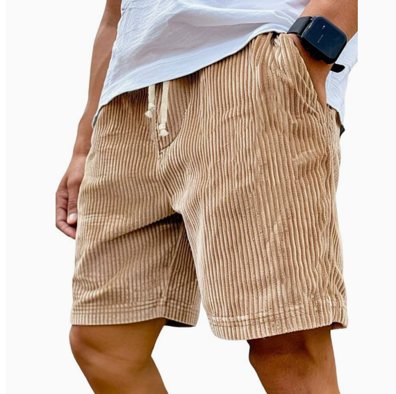 Mens Retro Corduroy Casual Shorts