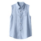 Men's Sleeveless Linen Shirt Vest