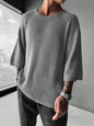 Crew-neck knit sweater