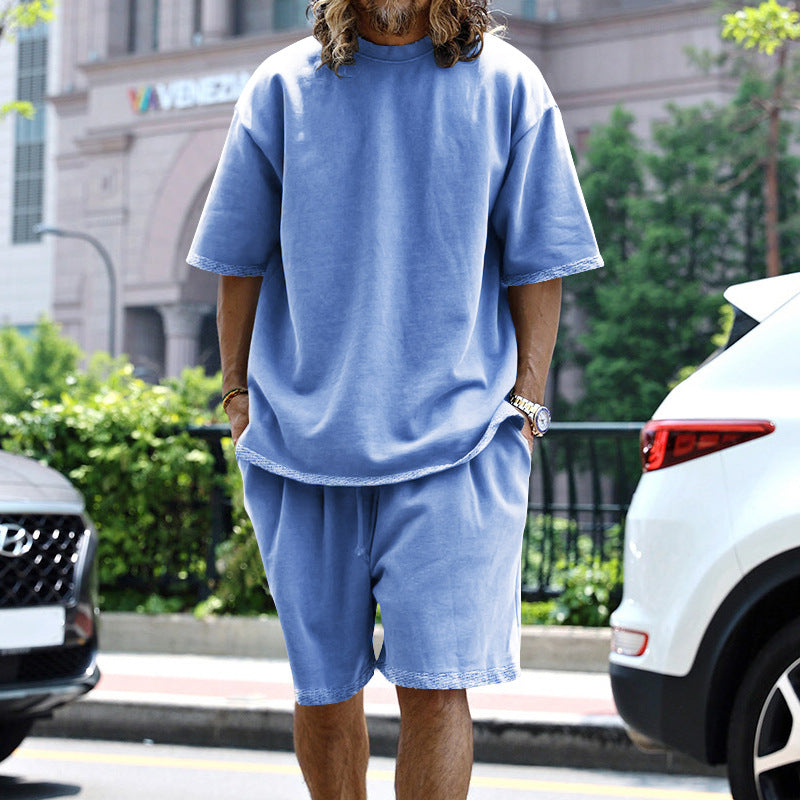 Men's Casual Short Sleeve T-Shirt and Shorts Set