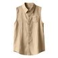 Men's Sleeveless Linen Shirt Vest