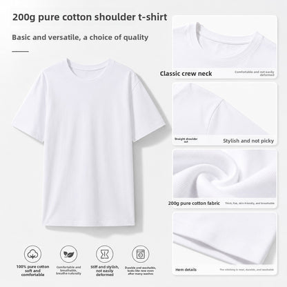 Men Pure Cotton Regular Shoulder Slim Fit T-shirt