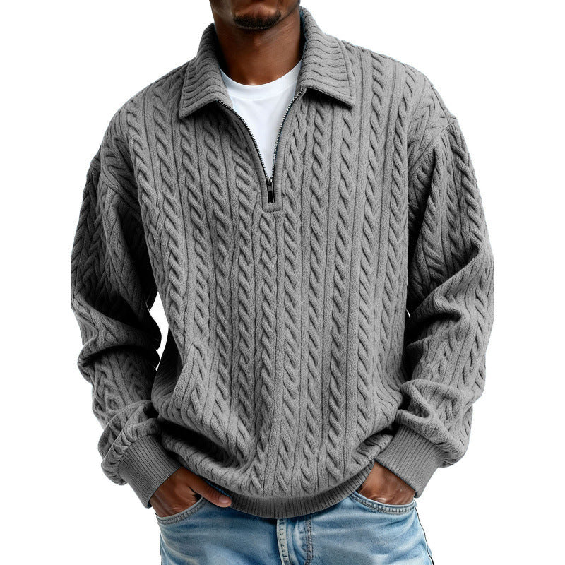 Mens Half Zip Sweatshirt with 3D Digital Print