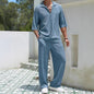 Men's Short Sleeve Shirt and Trousers Casual Set