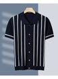 Thick Short Sleeve Color Block Polo Shirt