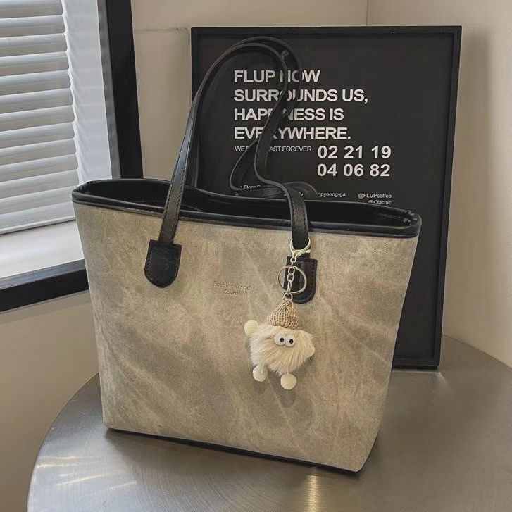 Women Pu Leather Tote Bag Large Capacity Shoulder Bag Handbag