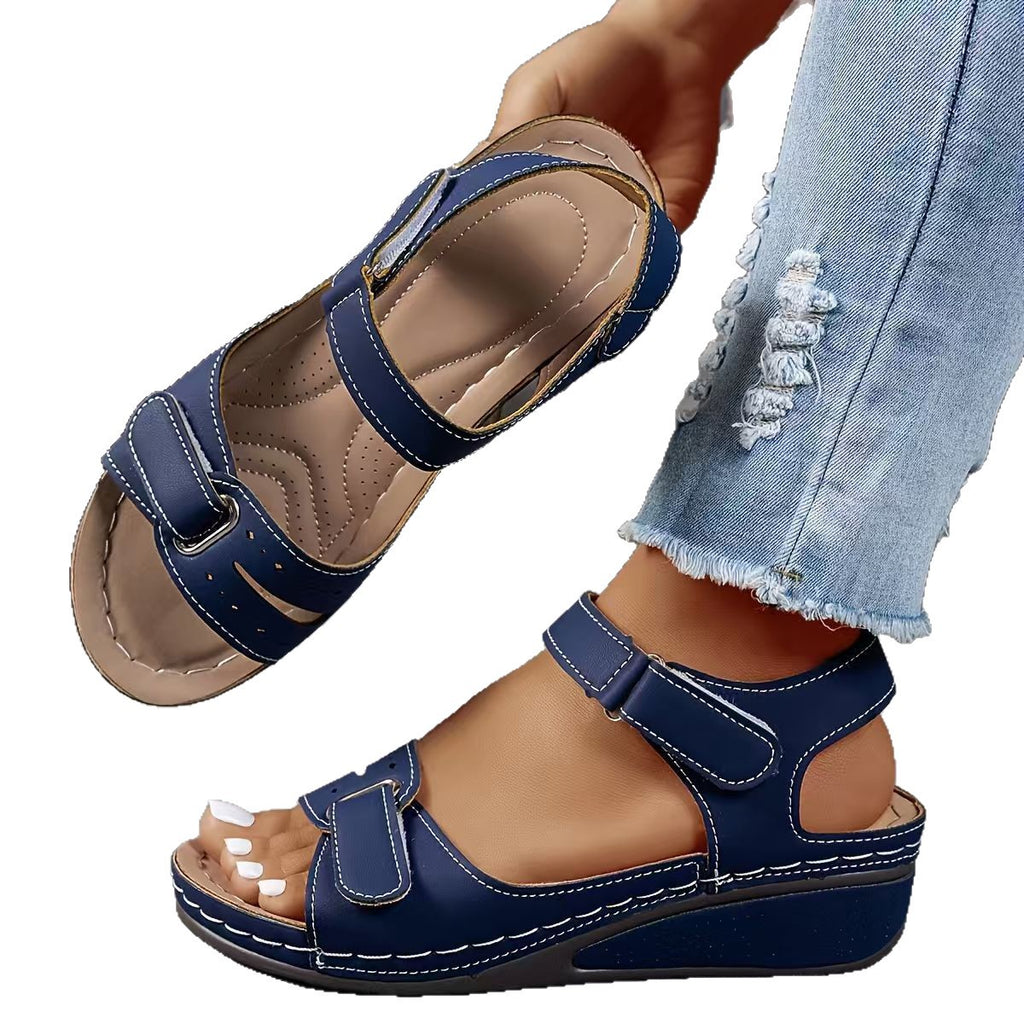 Roman Style Velcro Strap Sandals for Women