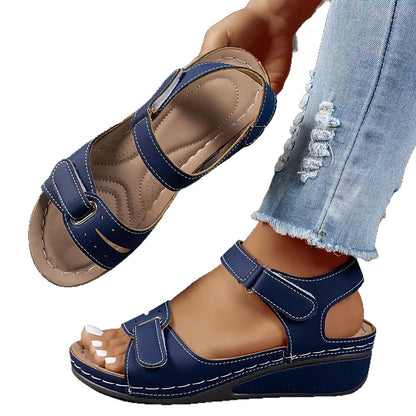 Roman Style Velcro Strap Sandals for Women