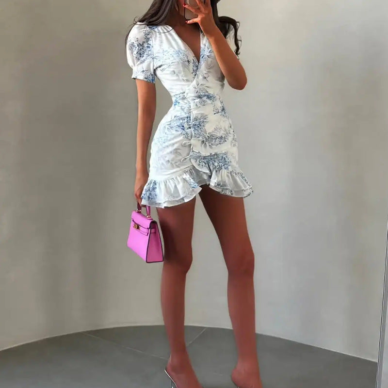 Floral Lace Trim Maxi Dress