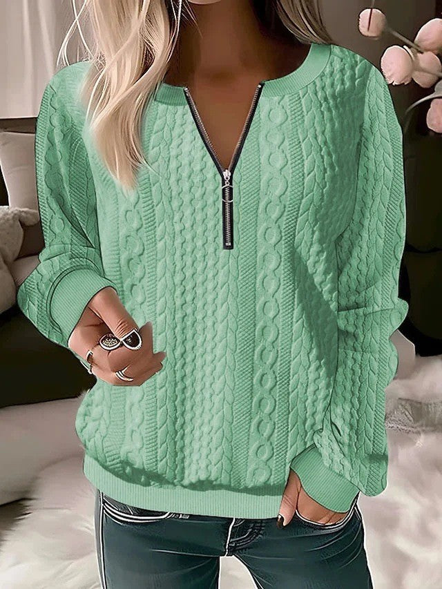 Womens Zipper Front Sweatshirt