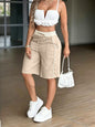 Womens High Waisted Wide Leg Shorts