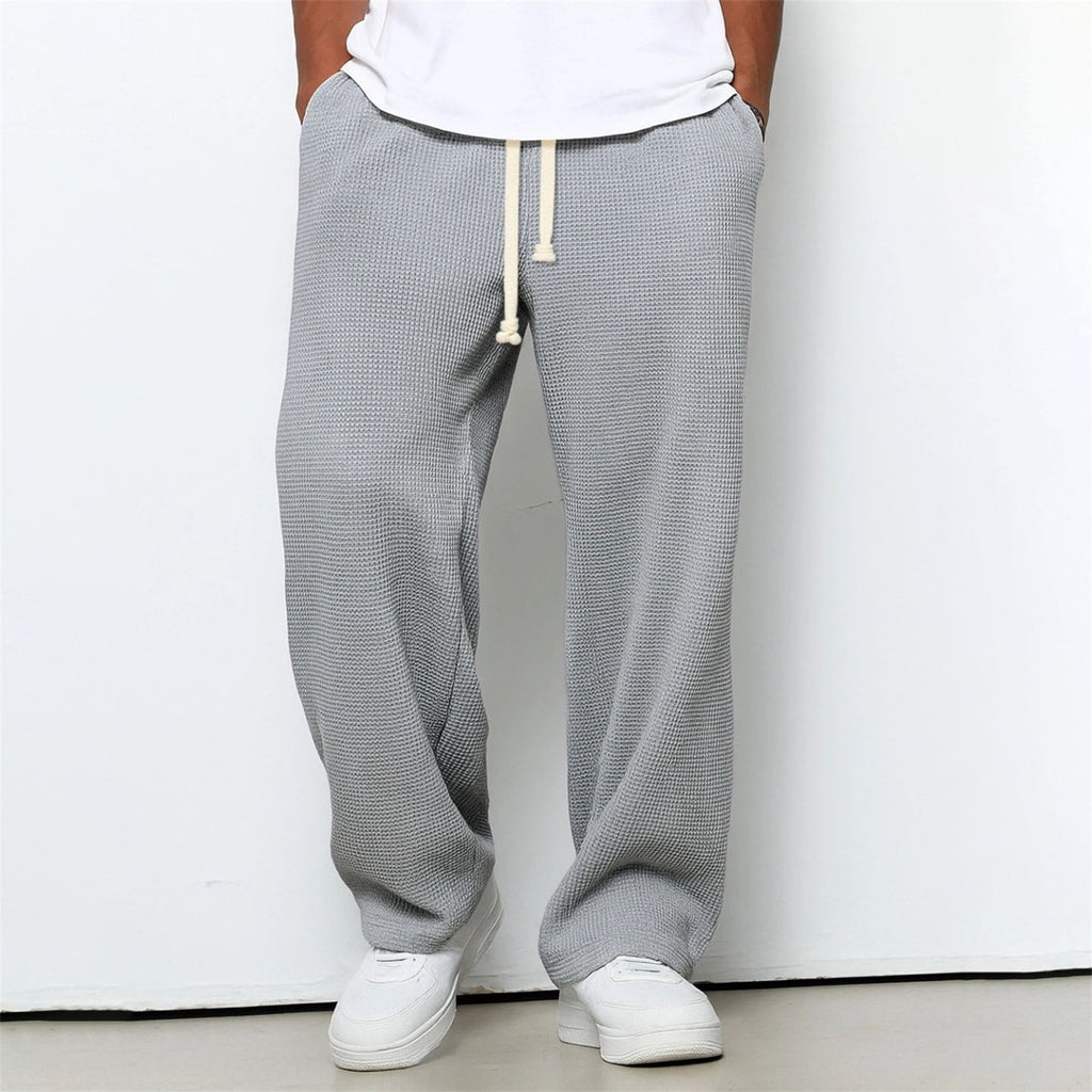 Mens Waffle Texture Casual Sport Pants