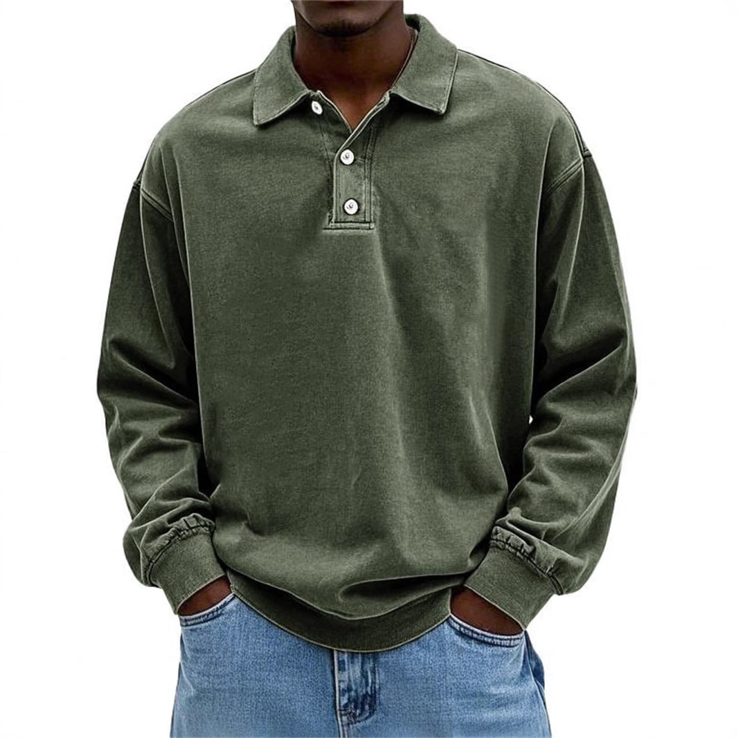 T-shirt with hood and distressed wash finish