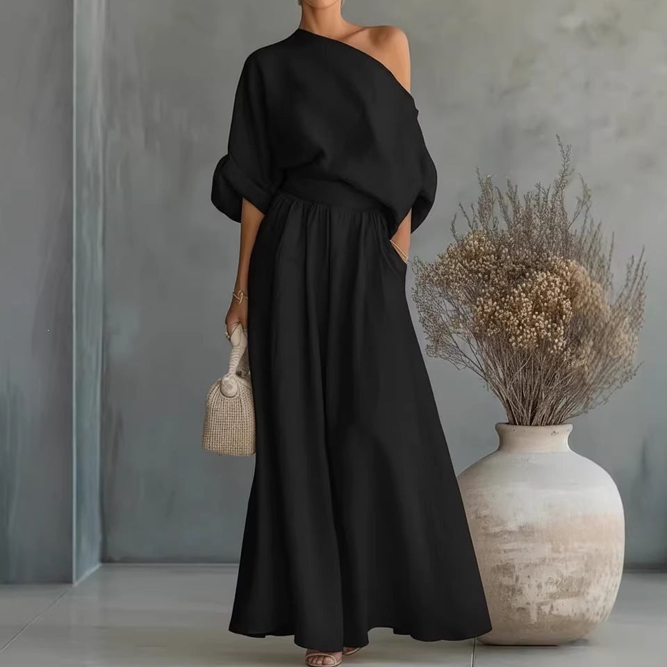 Elegant Off-Shoulder Top and Pants