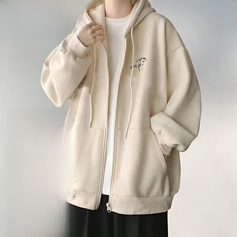 Hooded sweatshirt cardigan