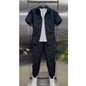 Two-piece embossed short pants for men