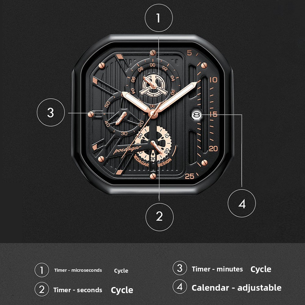 Multifunctional Waterproof Luminous Mens Watch