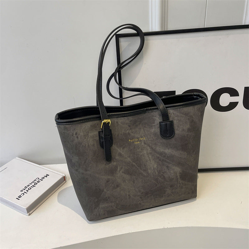 Women Pu Leather Tote Bag Large Capacity Shoulder Bag Handbag