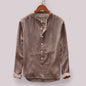 Mens Long Sleeve Stand Collar Shirt