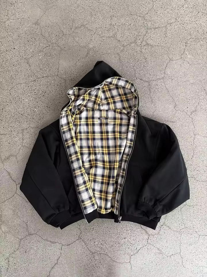 Reversible Spliced Hooded Jacket for Men