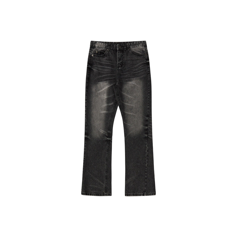 Retro washed black slightly flared jeans
