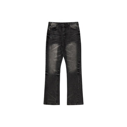 Retro washed black slightly flared jeans