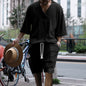 Men's Casual Knit Short Sleeve Top and Shorts