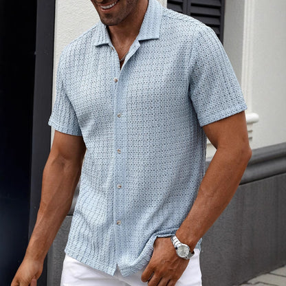 Collared short-sleeved casual shirt