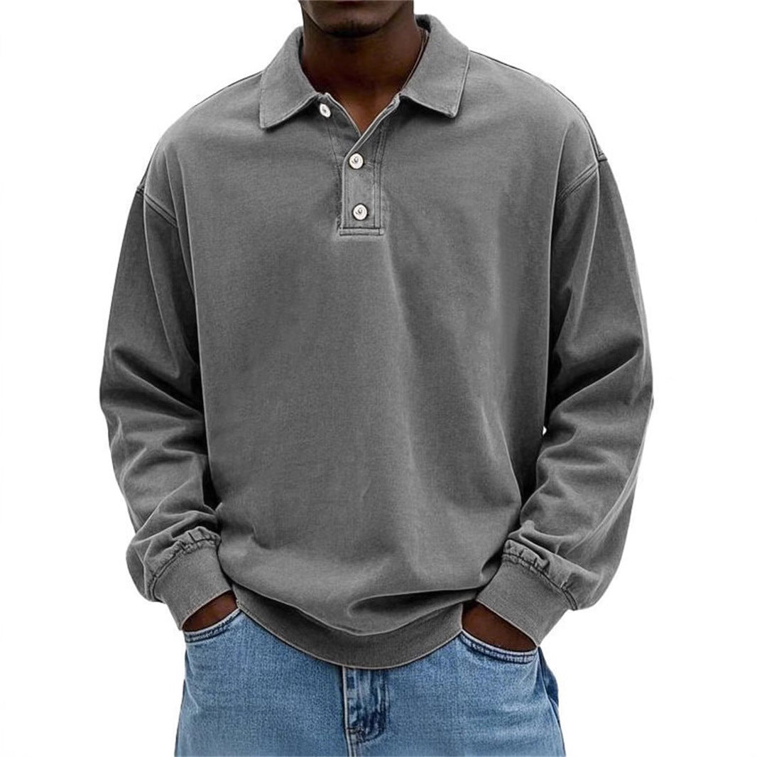 T-shirt with hood and distressed wash finish