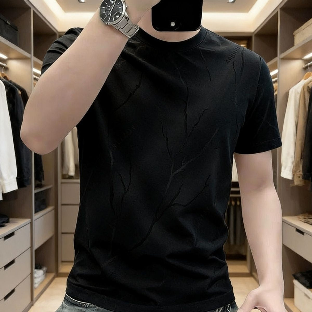 Mens Casual Ice Silk T-Shirt