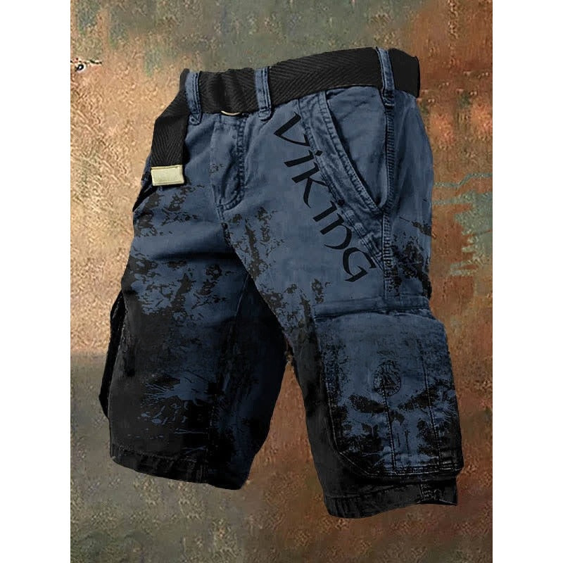 Digital Print Shorts with Zipper for Men