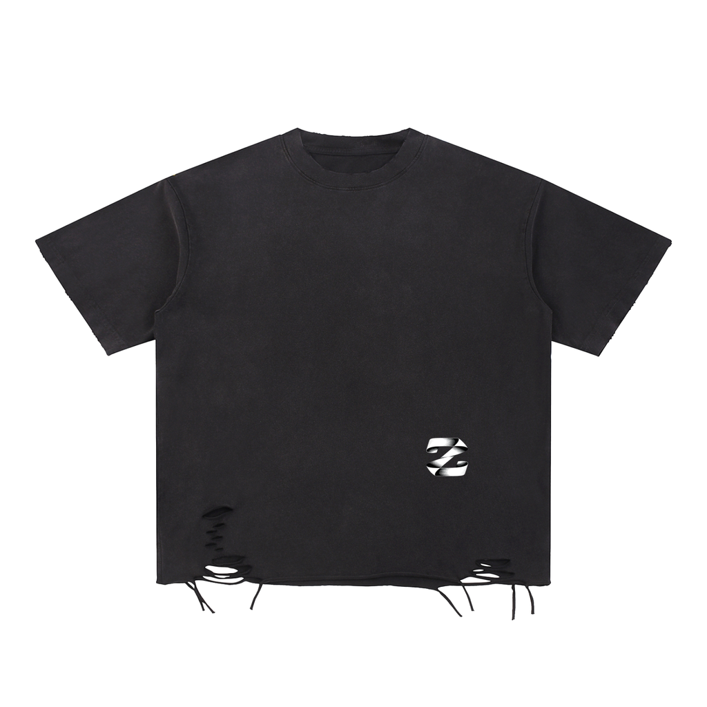 Snow Washed Raw-Hem T-Shirt