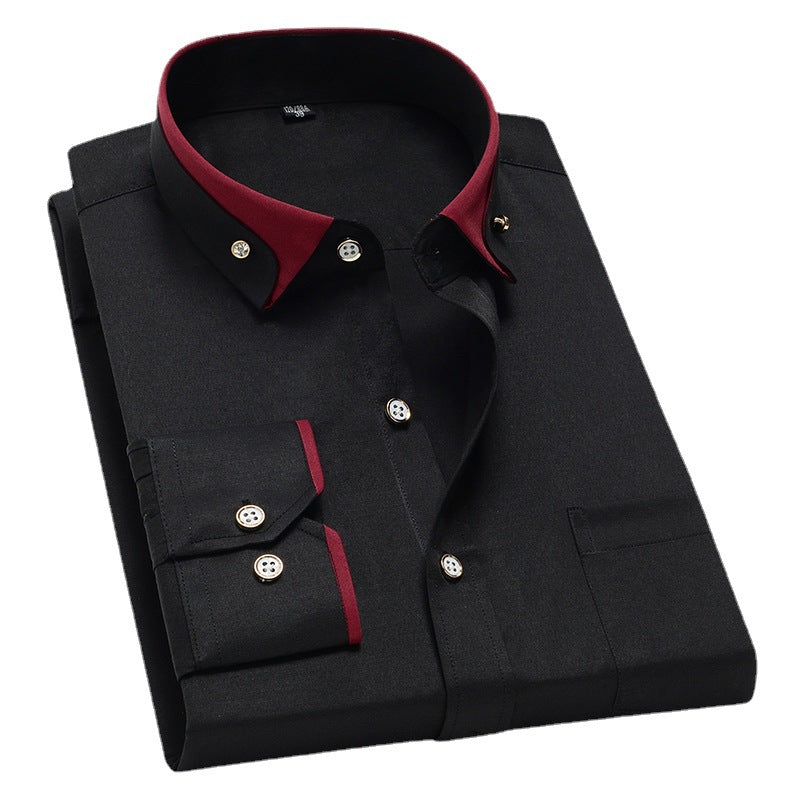 Men's Contrast Collar Stretch Shirt
