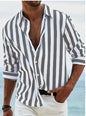 Mens Long Sleeve Striped Shirt