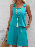 Elegant Sleeveless Top and Shorts Set