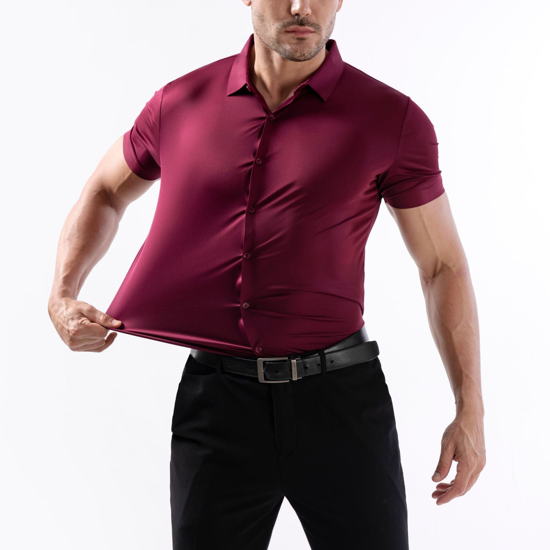 High Elasticity Seamless No-Iron Ice Silk Shirt