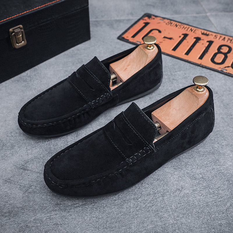 Mens British Style Suede Slip On Casual Shoes
