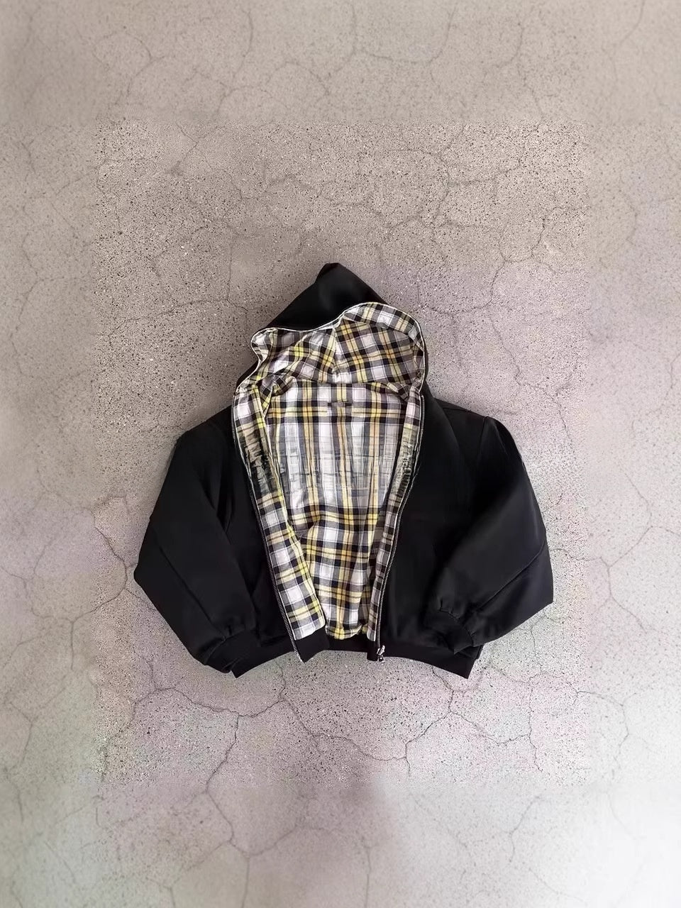 Retro Plaid Hooded Zip-Up Sweatshirt Jacket