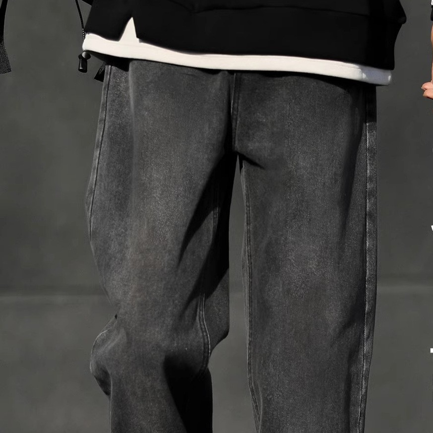 NASA Design Loose Straight Leg Jeans for Men