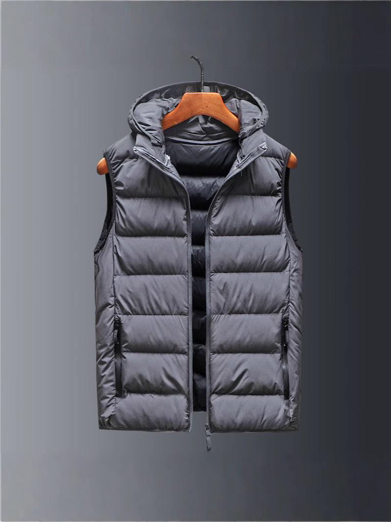 Men's Cotton Hooded Vest for Autumn Winter