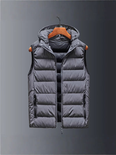 Men's Cotton Hooded Vest for Autumn Winter