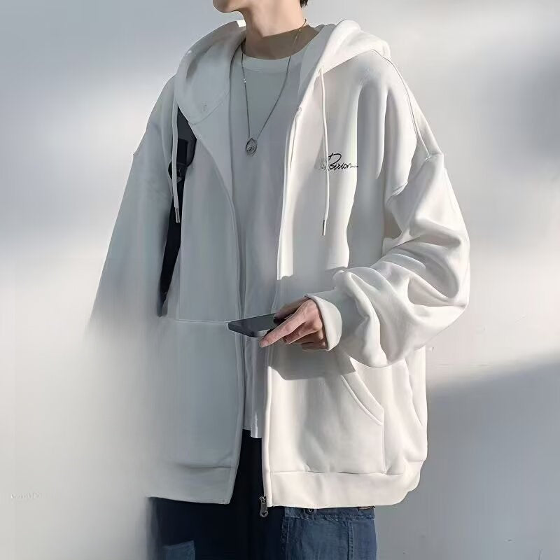 Hooded sweatshirt cardigan