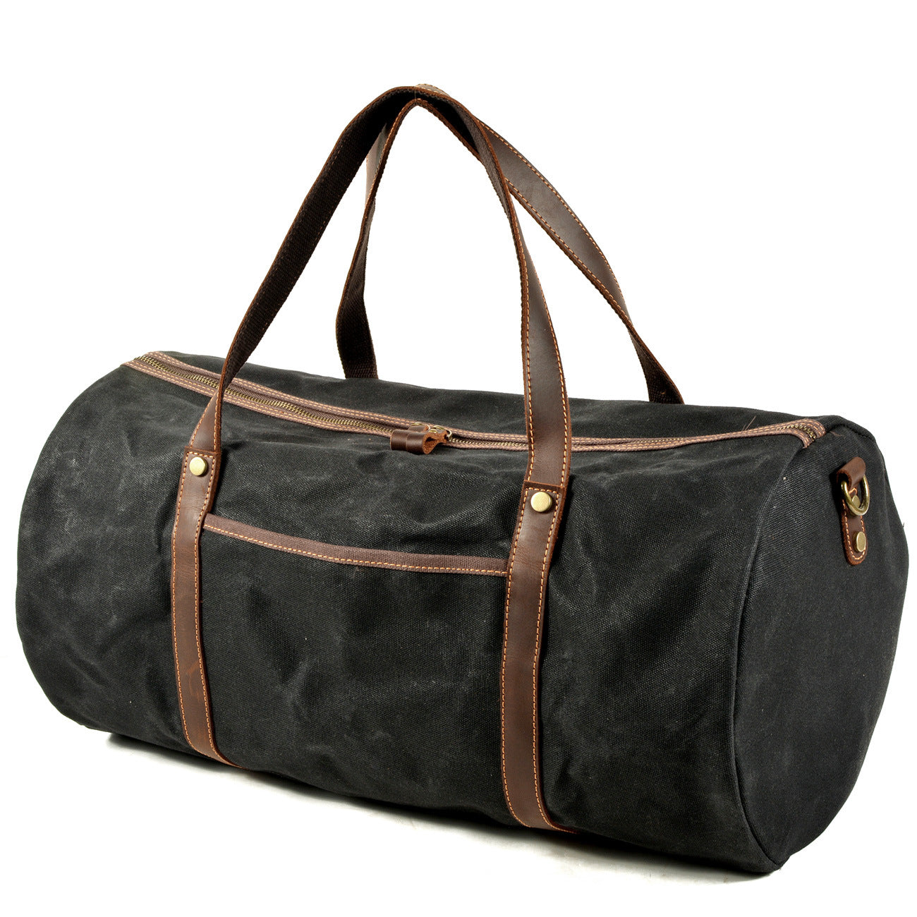 Retro Canvas Travel Bag with Leather Trim