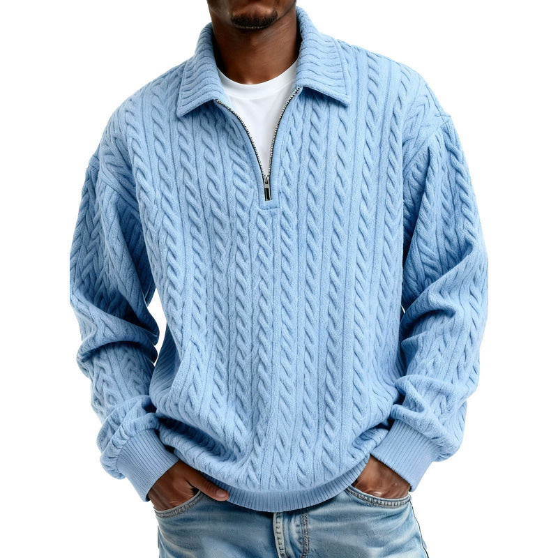 Mens Half Zip Sweatshirt with 3D Digital Print