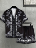 Men's Summer Casual Short-Sleeve Shirt and Shorts Set