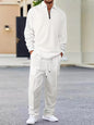 Men's Plaid Casual Suit with Drawstring Pants