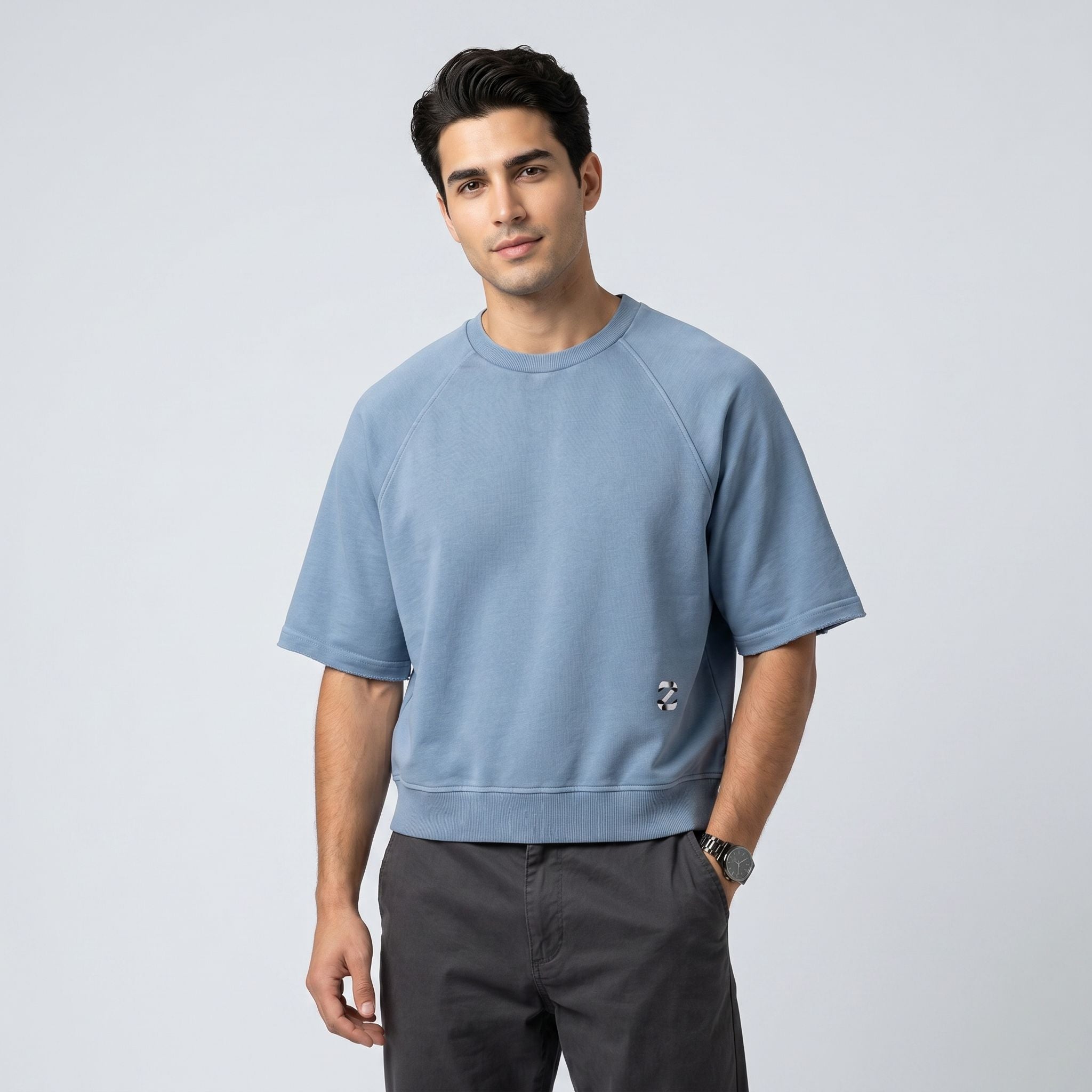 Z Vintage Wash Boxy Short Sleeve Sweatshirt